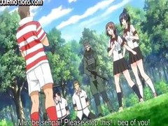 Busty, youthful Manga angels receive gang gangbanged by the soccer team